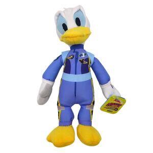 Disney Junior Mickey And The Roadster Racers Donald Duck Plush Blue Racer New
